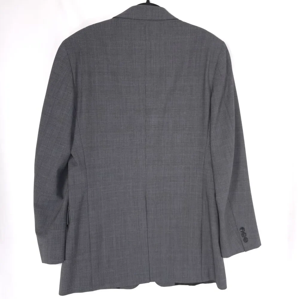 BROOKS BROTHERS Mens Brooksease Gray Glen Plaid Wool Blazer 42L Sport Coat‎